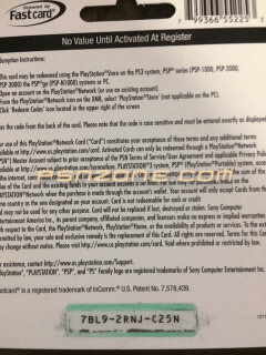 Image of a PSN Gift Code