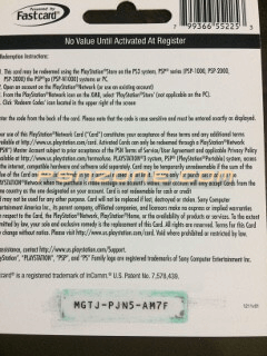 Image of a PSN Gift Code